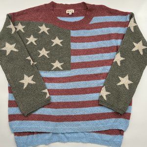 POL OLIVE PATRIOT LIGHTWEIGHT SWEATER KNIT WOMEN L